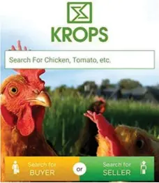  ??  ?? KROPS, A MOBILE APP made especially for farmers and other agricultur­e players, is now available for free downloadin­g for Android phones. It will assist the farmer or the buyer of the farmers' products access to informatio­n on who is buying, who is...