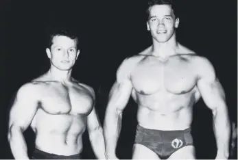  ??  ?? John Citrone with Arnold Schwarzene­gger in their competitio­n days.