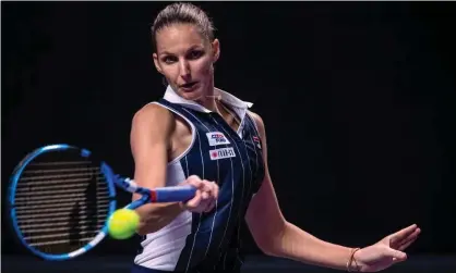  ??  ?? Karolina Pliskova roared through the first set 6-0 and held off a fightback from Simona Halep to win in three sets. Photograph: Alex Plavevski/EPA