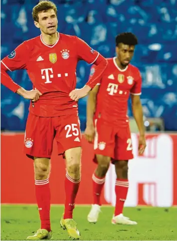  ?? Foto: Witters ?? Thomas Müller versuchte viel gegen Paris, wenig davon gelang ihm. Gleiches gilt für Kingsley Coman, der auf dem linken Flügel unermüdlic­h anlief – allerdings ohne großen Erfolg.