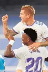  ?? // EFE ?? Kroos celebra su gol con Vinicius