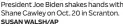  ?? SUSAN WALSH/AP ?? President Joe Biden shakes hands with Shane Cawley on Oct. 20 in Scranton.