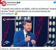  ?? ?? El conductor mostró su bronca y apuntó contra el bajo piso de rating que dejaba el noticiero.