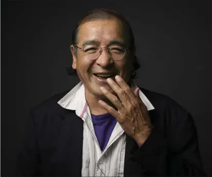  ??  ?? Tomson Highway performs In Burlington on Saturday.