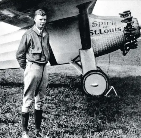  ?? AP FILES ?? Charles Lindbergh won the Orteig Prize in 1927 when he became the first pilot to fly non-stop between New York and Paris. It was the impetus, years later, behind the creation of the XPrize Foundation, which offers multiple challenges for innovation in...