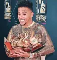  ??  ?? Ozuna fue el gran ganador al llevarse nueve premios a casa.