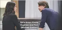  ??  ?? GH’S Anna (Finola Hughes) and Finn (Michael Easton)