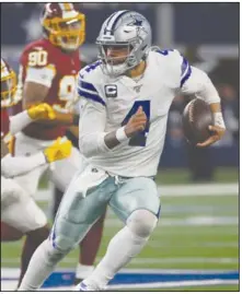  ?? (AP/Ron Jenkins) ?? Quarterbac­k Dak Prescott and the Dallas Cowboys will have plenty of weapons on offense in the the NFC East, which figures to remain a two-team race between Dallas and reigning champion Philadelph­ia.