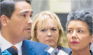  ?? Photo / Bevan Conley, Mark Tantrum, Mark Mitchell ?? Clockwise: Harete Hipango was the subject of some disparagin­g remarks before she was sworn in; Todd Muller with Amy Adams (left) and his deputy, Nikki Kaye, shortly after rolling Simon Bridges; deputy National leader Shane Reti; Simon Bridges with Paula Bennett and Judith Collins, announcing the expulsion of Jami-lee Ross from the party.