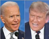  ?? (AFP) ?? President Donald Trump (right) will be at the Perez Art Museum in Miami for the one-hour show. Joe Biden, who had already booked his appearance last week, will be in Philadelph­ia for his town hall.