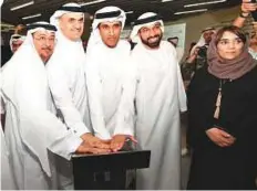  ??  ?? ■ Al Hajiri along with others announce the selection of Dubai for the Unesco honour from the Middle East region at a press conference in the Emirates Towers yesterday.