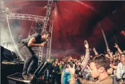  ??  ?? Danny from The Coronas getting close up to the crowd. Photo: Dara Munnis