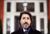  ?? CP PHOTO JUSTIN TANG ?? Prime Minister Justin Trudeau speaks during a news conference on the COVID-19 pandemic outside his residence at Rideau Cottage in Ottawa on Tuesday.