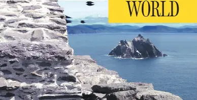  ??  ?? Scenes from Star Wars: The Force Awakens and Star Wars: The Last Jedi were filmed at Skellig Michael, the site of an ancient monastic settlement on an island off the coast of Ireland in the Atlantic Ocean.