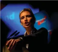  ?? SASCHA SCHUERMANN/GETTY IMAGES ?? Alice Weidel, leader of the right-wing, populist Alternativ­e for Germany party, says her election shows her party is tolerant.