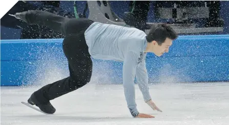  ?? ED KAISER/ POSTMEDIA NEWS ?? HOPES DASHED Patrick Chan needed to score 182.57 in the long program Friday to overtake Yuzuru Hanyu, but fell 4.47 short and settled for silver.