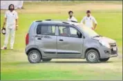  ?? THE HINDU ?? The man who drove a car into the middle during a Ranji Trophy match in Palam may have done cricket a favour.