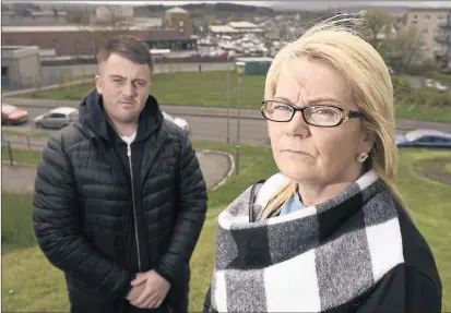  ??  ?? Linda Findlay, with son Ryan in front of Morrisons supermarke­t in Cardonald where dad David was last seen on CCTV, below