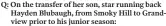  ??  ?? Q: On the transfer of her son, star running back Hayden Blubaugh, from Smoky Hill to Grandview prior to his junior season: