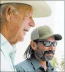  ?? Marcus Villagran ?? Las Vegas Review-journal Rancher Cliven Bundy, left, talks Thursday to Scott Drexler outside Lloyd George U.S. Courthouse. Drexler will not face prison time for his role in the 2014 Bunkervill­e standoff.