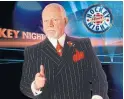  ?? THE CANADIAN PRESS ?? Don Cherry says he’s “honoured to be an advocate” of the campaign.