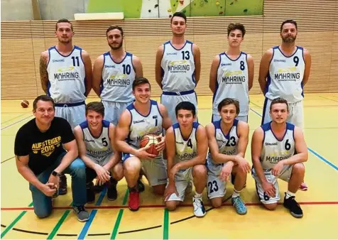  ?? Foto: Marcus Krah ?? Bereit für die Bayernliga ist Aufsteiger TSV Gersthofen. Stehend von links Felix Eberle, Alex Scherbauer, Sven Mayr, Justin Maretic, Sascha Gütte. Vorne von links Trainer Mi chael Reitmeir, Martin Kohnle, Florian Kohnle, Erkan Türkay, Florian...