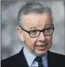  ??  ?? MICHAEL GOVE: Has admitted that farmers and food producers face “turbulence” with no deal.