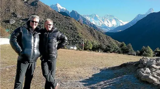  ?? JOHN GULLY ?? All Black great
Sir John Kirwan, left, and Nelson man John Gully, in Nepal, where Gully has carried out numerous building projects. Kirwan will speak at a project fundraiser on March 29 at Nelson Intermedia­te.