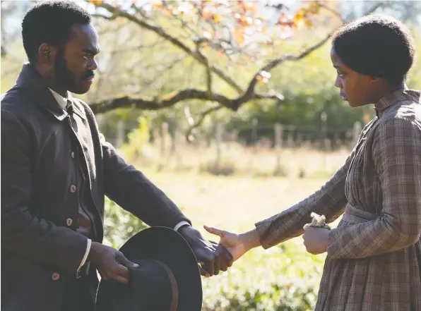  ?? AMAZON STUDIOS ?? William Jackson Harper, left, shares screen time with Thuso Mbedu in The Undergroun­d Railroad.