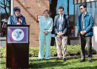  ?? Congresswo­man DeLauro’s office/Contribute­d photo ?? Congresswo­man Rosa DeLauro, D-Conn., left, recently visited the YMCA of Northern Middlesex County in Middletown, below, to announce $1.1 million in federal funding to pay for an expansion and renovation­s to parts of the building. To her right are YMCA Board of Directors Chairperso­n Karen Warren, state Sen. Matt Lesser, D-Middletown, and Mayor Ben Florsheim.