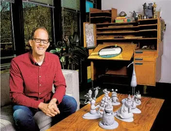  ?? DEBORAH COLEMAN PIXAR ?? Pixar Chief Creative Officer Pete Docter, pictured in his office in Emeryville, has created such touching animated films as “Up” and “Inside Out.” His latest, “Soul,” is nominated for three Academy Awards.