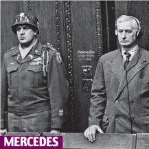  ?? ?? MERCEDES In court: Friedrich Flick with U.S. soldier in 1947