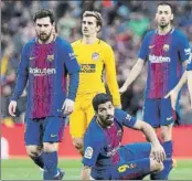  ?? FOTO: PEP MORATA ?? Messi, Suárez y Griezmann, todavía rivales