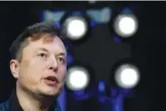  ?? AP PHOTO/SUSAN WALSH ?? Elon Musk speaks at the SATELLITE Conference and Exhibition in March 2020 in Washington.