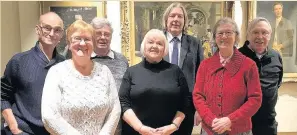  ??  ?? Some of the Friends of Accrington’s Haworth Art Gallery, from left, Albert Biggar, Jean Emmett, Harry Emmett, Martha Caramitsos, David Morris, Melinda Jackson and Roger Cunliffe