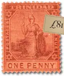  ?? ?? £81
Another Ray’s Stamp Store, Arizona lot: 1d, oval 0, 1900, dull purple and rose Britannia, described as mint hinged, with original gum. The asking price was US $100.0 with free shipping.