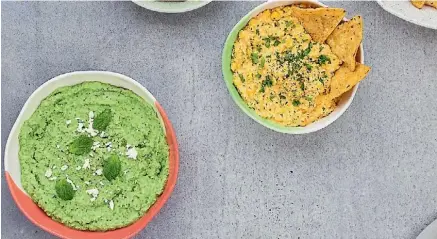  ?? SUPPLIED/MY FOOD BAG ?? Serve these yummy dips with your favourite side. Vege sticks or corn chips are my favourite.