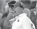  ?? GENE J. PUSKAR/AP ?? Pittsburgh coach Pat Narduzzi reacts during Saturday’s game against Cincinnati.