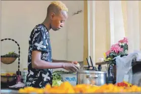  ??  ?? Cooked: Nicola Kagoro, aka Chef Cola, says both black and white people react to veganism but for different reasons