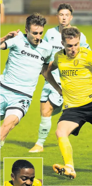  ??  ?? Indiana Vassilev (above) set the right example for Burton Albion on a poor night against Rochdale, while Niall Ennis (left) stepped off the bench to make a lively debut.