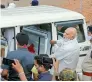  ??  ?? TDP leader and former MLA J.C. Prabhakar Reddy and his son J.C. Asmit Reddy being arrested in connection with the BS-III vehicles scam.