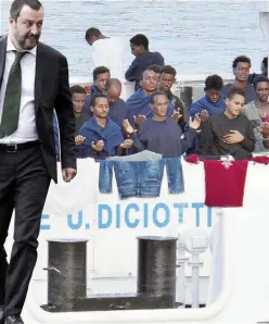  ?? Ansa ?? Matteo Salvini è ministro dell’Interno