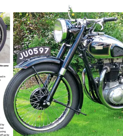  ??  ?? Although the BSA front forks work well, the same cannot be said of the 7-inch sls brake