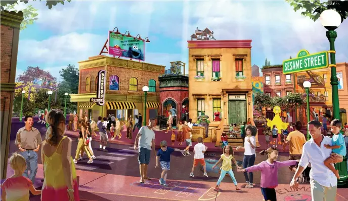  ??  ?? SUNNY DAYS: Among the sights at SeaWorld’s Sesame Street this spring will be Mr. Hooper’s store.