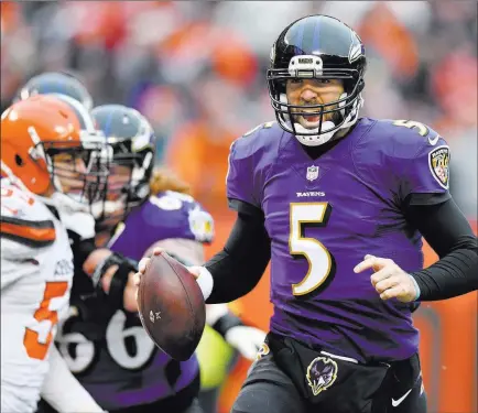  ?? David Richard ?? Baltimore Ravens quarterbac­k Joe Flacco has thrown for five TDS and one intercepti­on in the past three games. The Associated Press