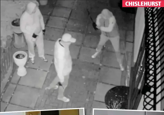  ??  ?? Reign of terror: Burglary gangs are caught on CCTV in recent raids across the country