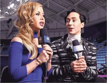  ?? JAMIE SQUIRE/GETTY IMAGES ?? The figure skating analyst team of Tara Lipinski and Johnny Weir is one that promises to be raucous, outrageous and completely unafraid to pull any punches.
