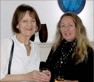  ??  ?? Freda Rupp and Ann Marsh at the opening of the Wood Work exhibition in The Blue Egg Gallery.
