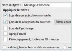  ??  ?? La création d’un message d’absence passe ici par les filtres de courrier.