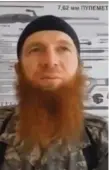  ??  ?? A still image taken from a video of Isil militant Omar al-Shisani – said to be the Russian spy’s target in Syria